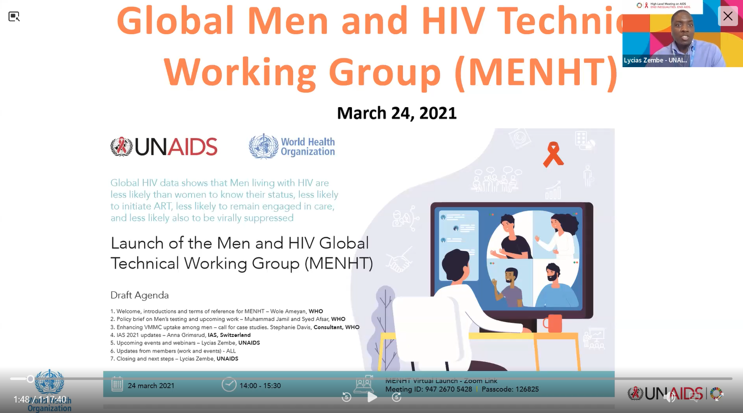 The Global Men and HIV Technical Working Group (MENHT) - launch webinar