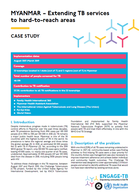 Myanmar – Extending TB services to hard-to-reach areas