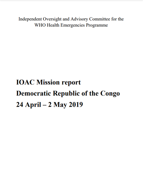IOAC Field visit to Democratic Republic of the Congo 24 April – 2 May 2019